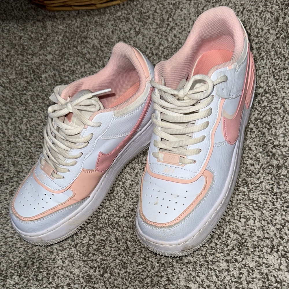 Women's Pink and White Sneakers